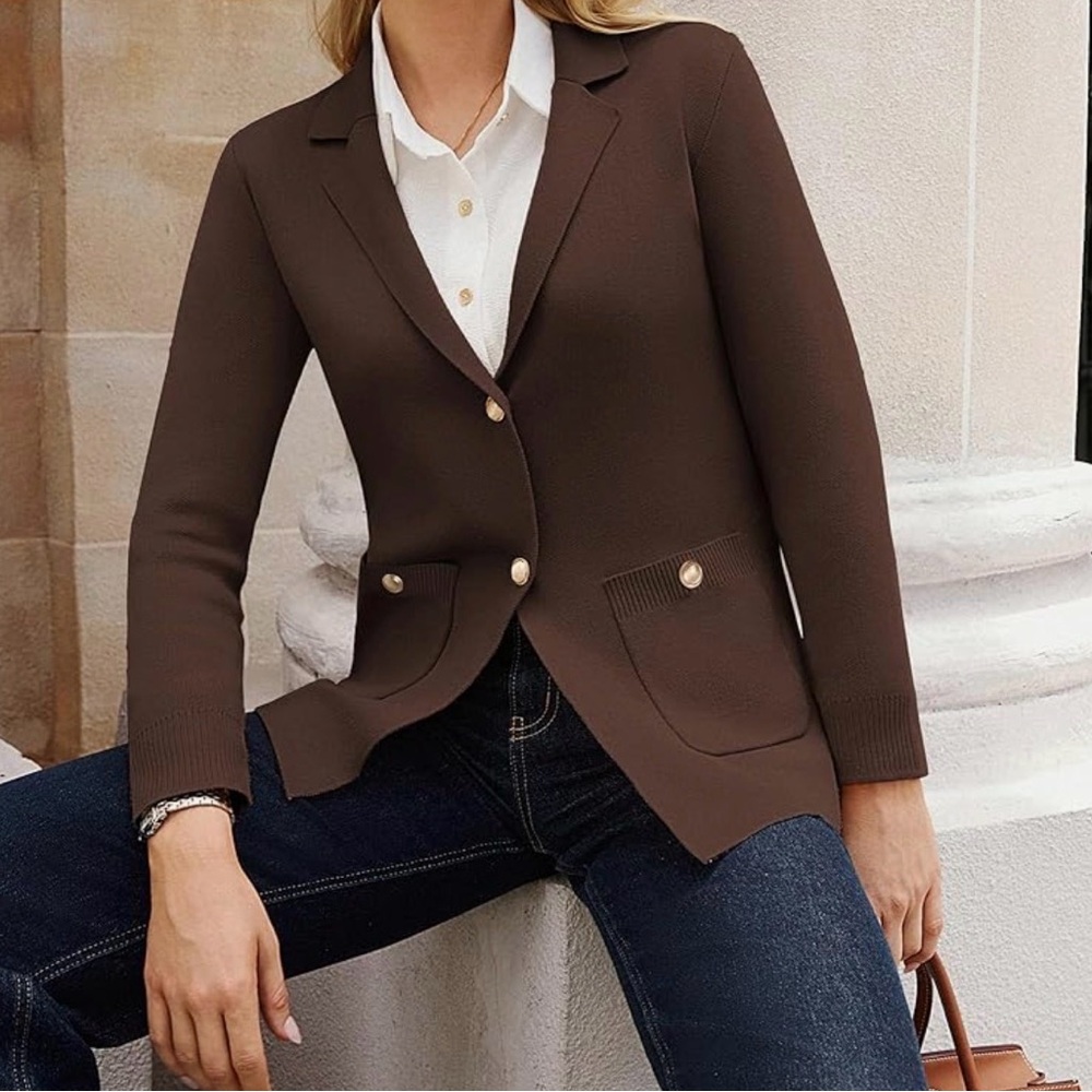 Elegant Brown Women's Blazer